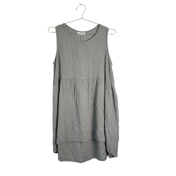 Bryn Walker Gray Gauze Cotton Dress Size M - Picture 1 of 5